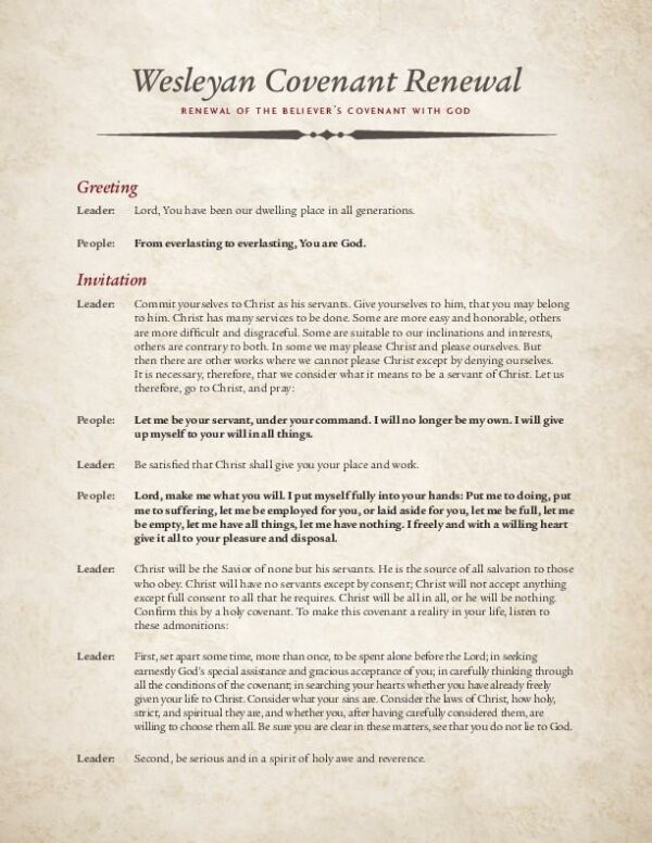 Wesleyan Covenant Renewal - Seedbed